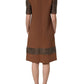 Brown Wool Rhinestone Embellished Midi Dress
