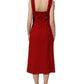 Two Tone Pink Wool Sleeveless Midi Dress