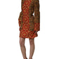 Multicolor Mosaic Long Sleeves Mini Dress