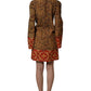 Multicolor Mosaic Long Sleeves Mini Dress