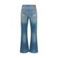 Blue Cotton Flared Jeans