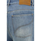 Blue Cotton Flared Jeans