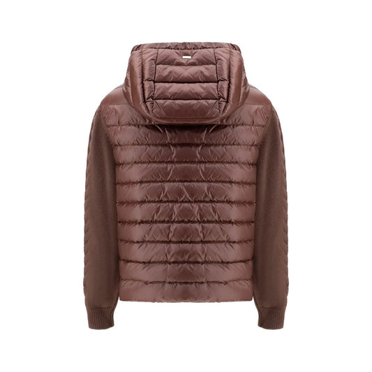 Brown Polyester Full-Length Jacket