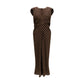 Brown Silk Casual Dress