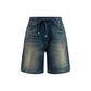 Blue Cotton Bermuda Shorts
