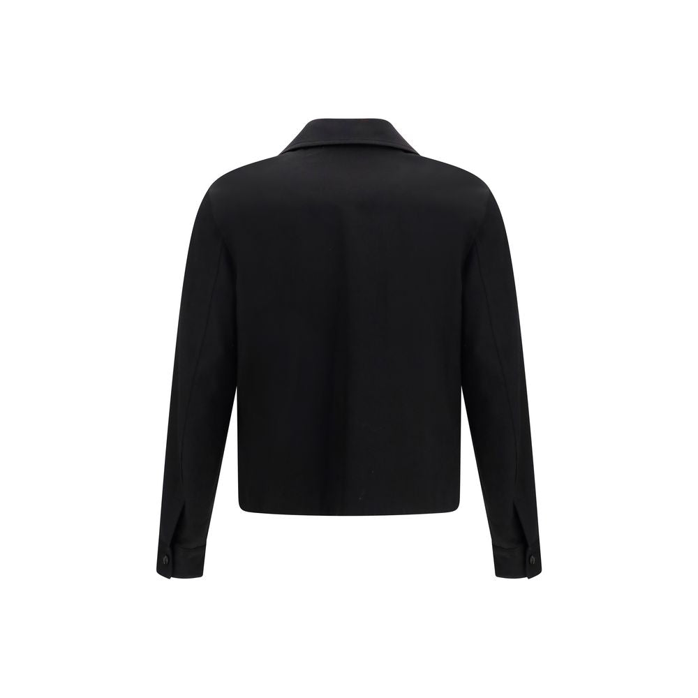 Black Cotton Full-Length Jacket