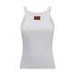White Cotton Sleeveles T-Shirt