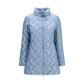 Blue Polyester Full-Length Jacket