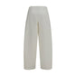 Beige Cotton Casual Pants