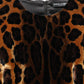 Brown Leopard Sleeveless Sheath Mini Dress