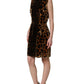 Brown Leopard Sleeveless Sheath Mini Dress