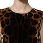 Brown Leopard Sleeveless Sheath Mini Dress