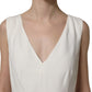 White Leopard Sleeveless Sheath Midi Dress