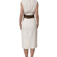 White Leopard Sleeveless Sheath Midi Dress