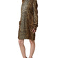 Brown Ocelot Print Long Sleeve Mini Dress