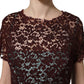 Multicolor Floral Lace Taffeta Pleated Midi Dress
