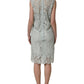 Mint Green Lace Sleeveless Knee Length Dress