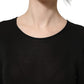 Black Cotton Long Sleeves Sheath Maxi Dress