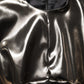Metallic Gold Polyester LongSleeve Maxi Dress