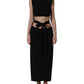 Black Cut Out Detail Sleeveless Maxi Dress