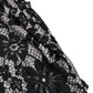 Black White Floral Lace Sleeveless Midi Dress