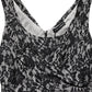 Black White Floral Lace Sleeveless Midi Dress