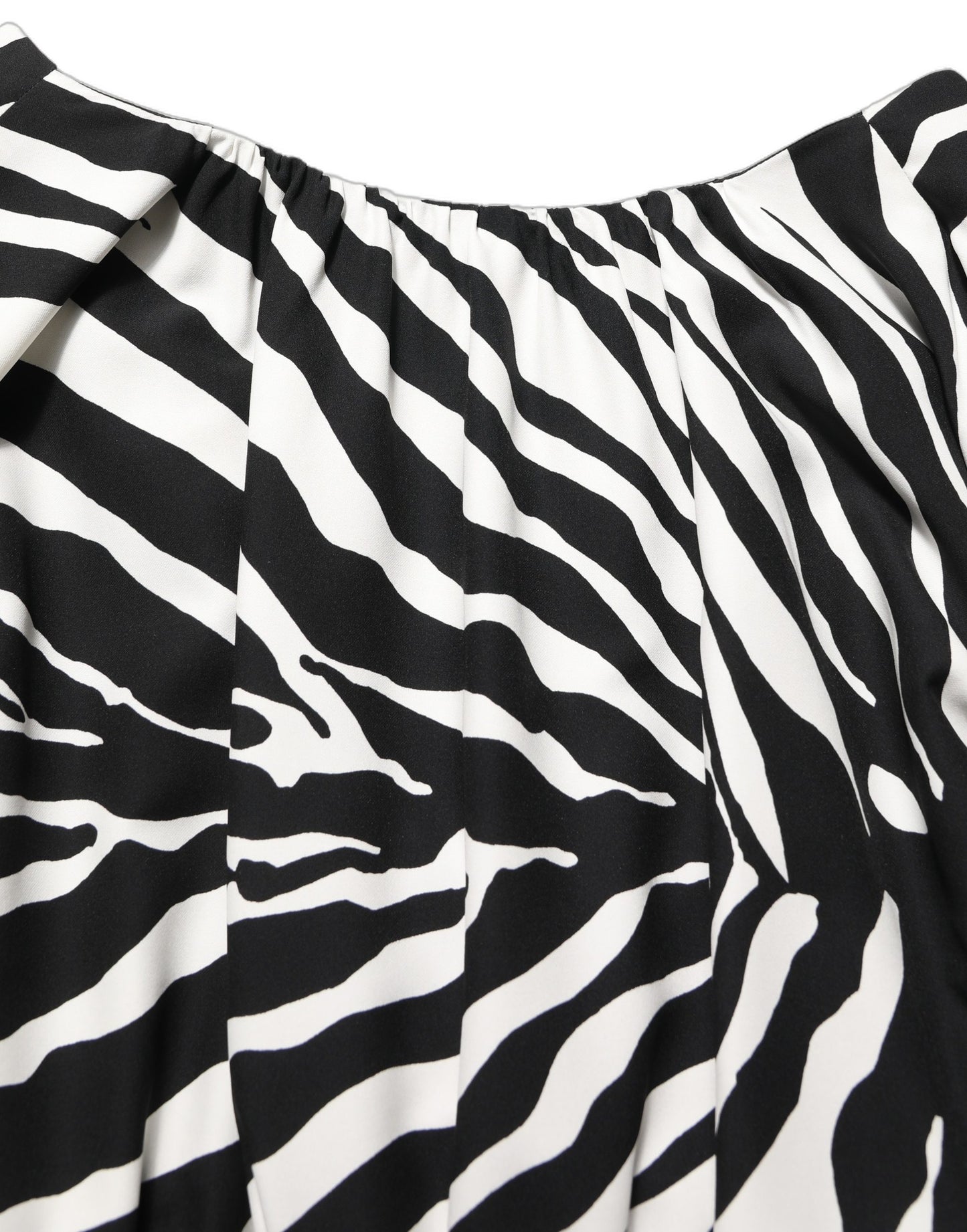 Black White Zebra Ruched Silk Mini Dress