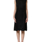 Black Floral Lace Sleeveless Shift Dress