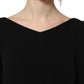 Black Viscose Short Sleeve A-line Midi Dress