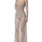 Gray Lace Corset Style Bodice Maxi Dress