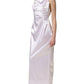 White Satin Halter Backless Long Gown Dress