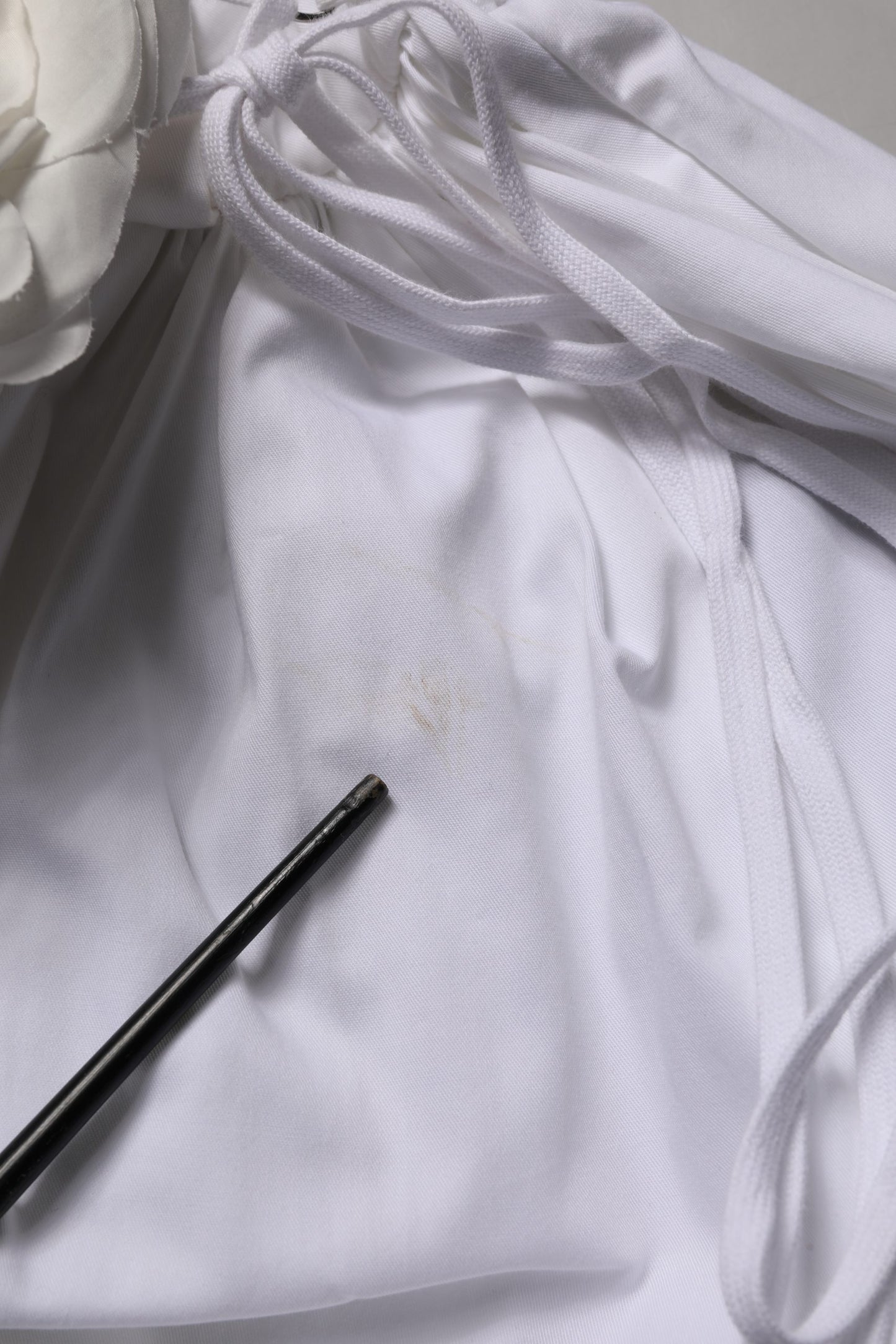White Cotton Gabardine Bustier Midi Dress