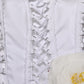 White Cotton Gabardine Bustier Midi Dress