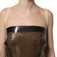 Brown Transparent Vinyl Sheath Midi Dress