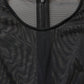 Black Long Sleeve Sheer Fitted Maxi Dress