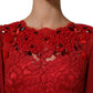 Red Embellished Mermaid Long Gown Dress