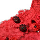 Red Embellished Mermaid Long Gown Dress