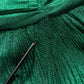 Emerald Green Plissé Evening Gown Dress