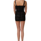 Sleeveless V-neck Shift Knee Length Black
