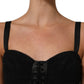 Sleeveless V-neck Shift Knee Length Black