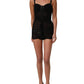 Sleeveless V-neck Shift Knee Length Black