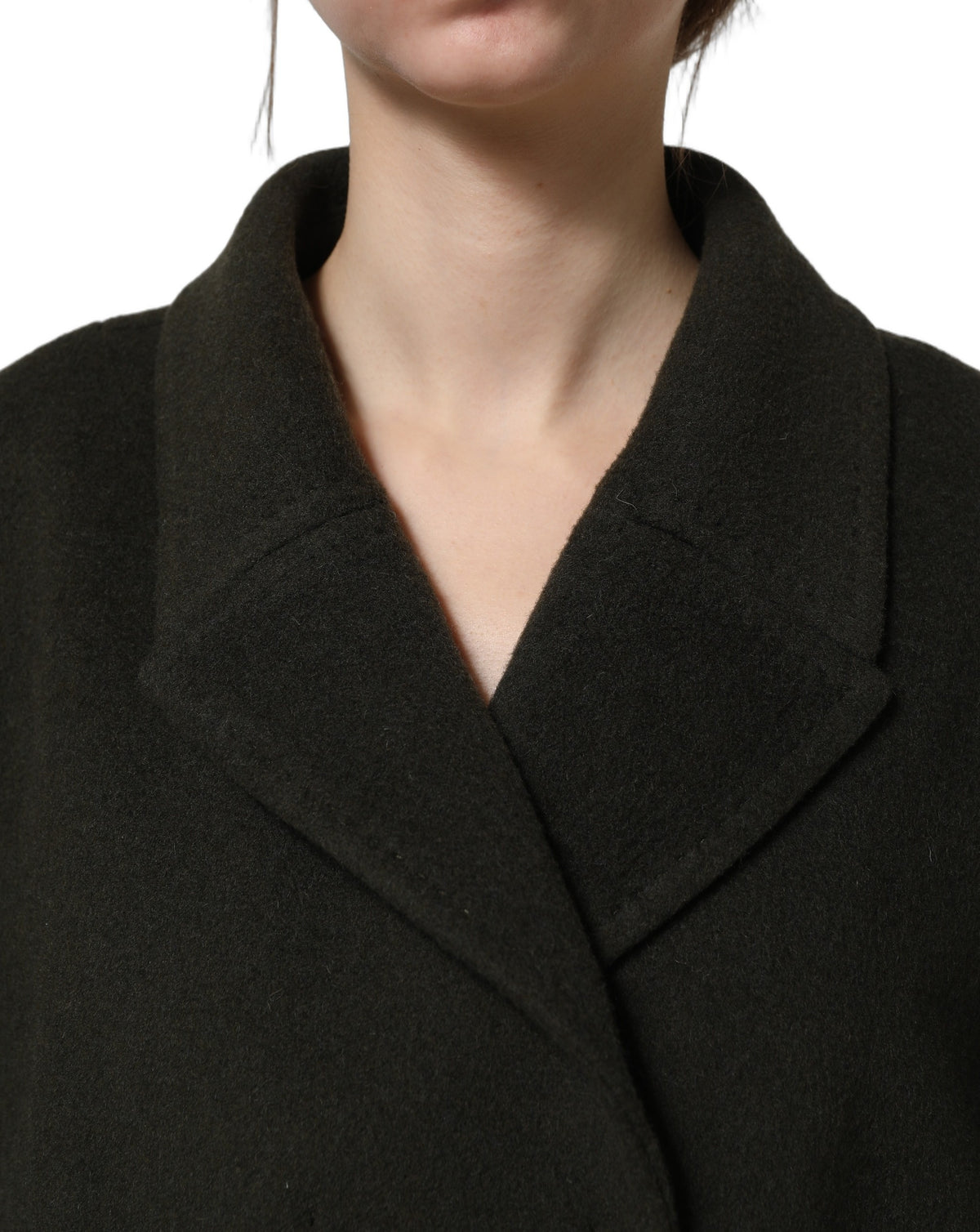 Dark Green Double Breasted Peacoat Jacket