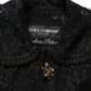 Black Embellished Guipure Lace Coat Jacket