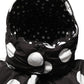 Black White Polka Dot Hooded Blouson Jacket