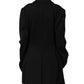 Black Double Breasted Crepe Blazer Jacket