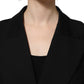 Black Double Breasted Crepe Blazer Jacket
