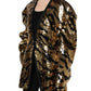 Black Gold Sequin Tiger Stripe Blazer Jacket