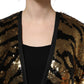 Black Gold Sequin Tiger Stripe Blazer Jacket