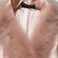 Light Pink Silk Turkey Feather Robe Jacket