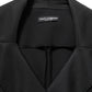 Black Nylon Double Breasted Coat Jacket